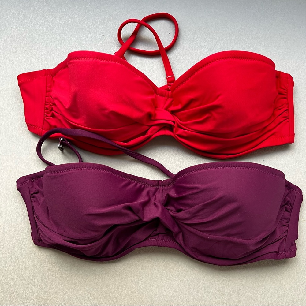 J Crew | Set of 2 Twist-Bandeau Underwire Bikini Top